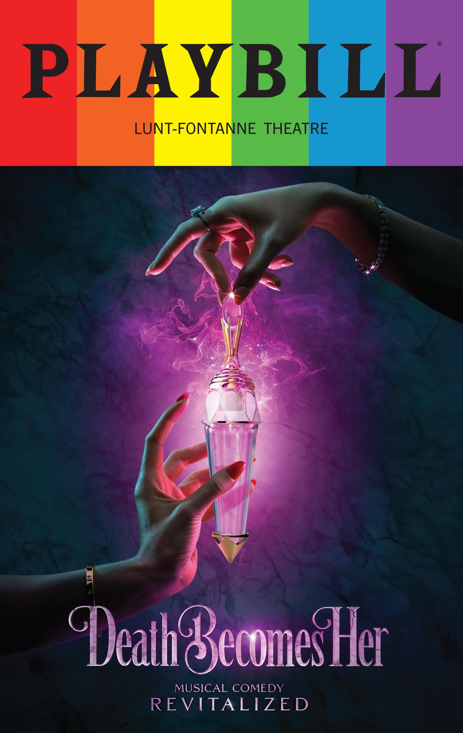 Death Becomes Her Playbill with Limited Edition 2025 Rainbow Pride Logo