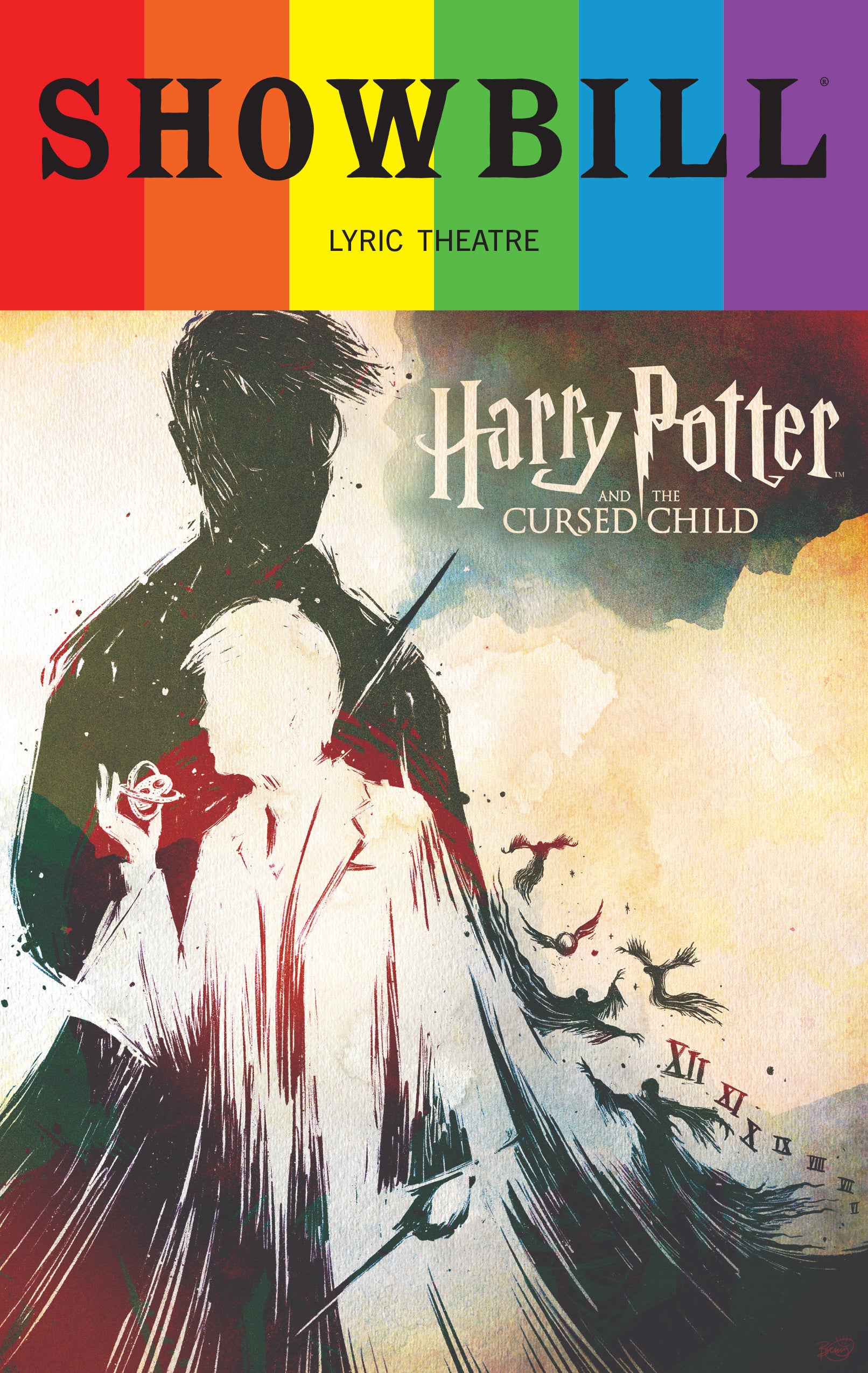Harry Potter and the Cursed Child Playbill with Limited Edition 2025 Rainbow Pride Logo